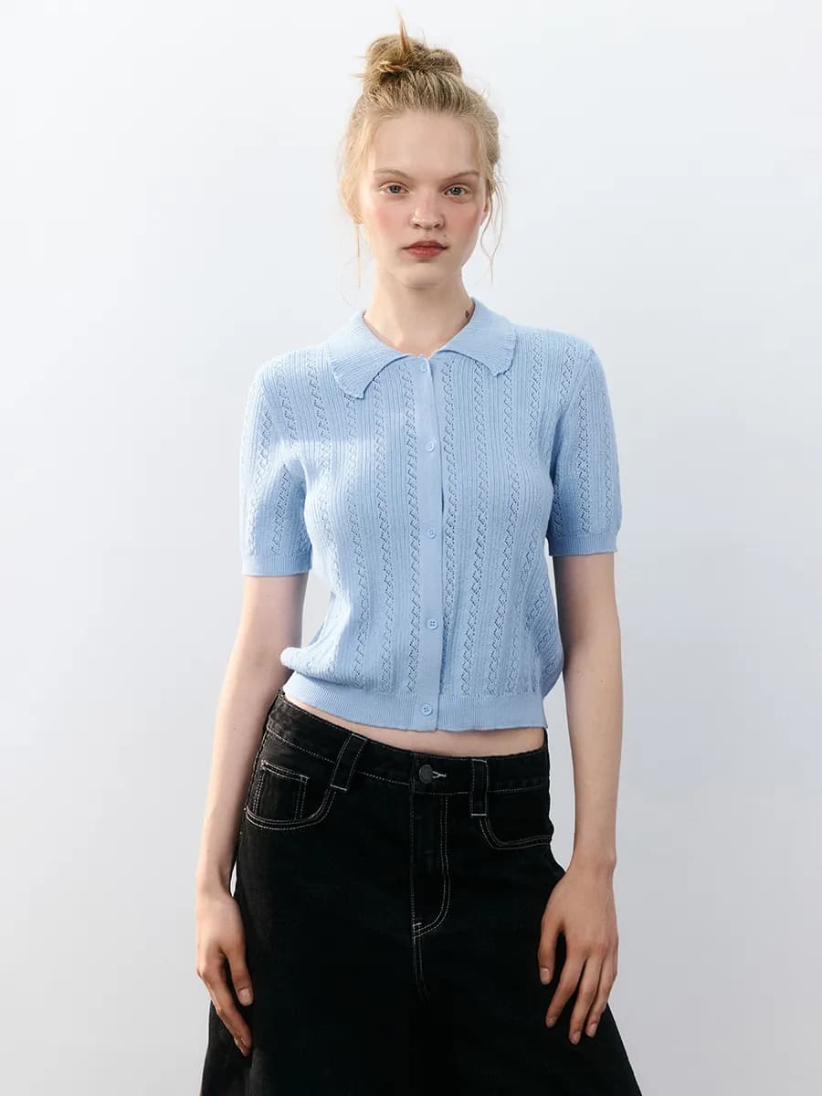 Джемпер ажурный на пуговицах