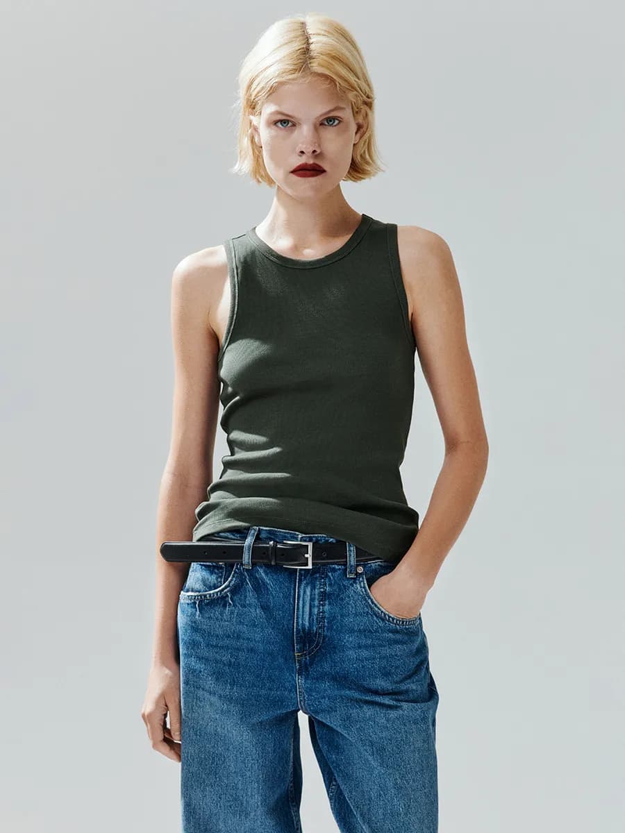 Майка RIBTOP облегающая в рубчик