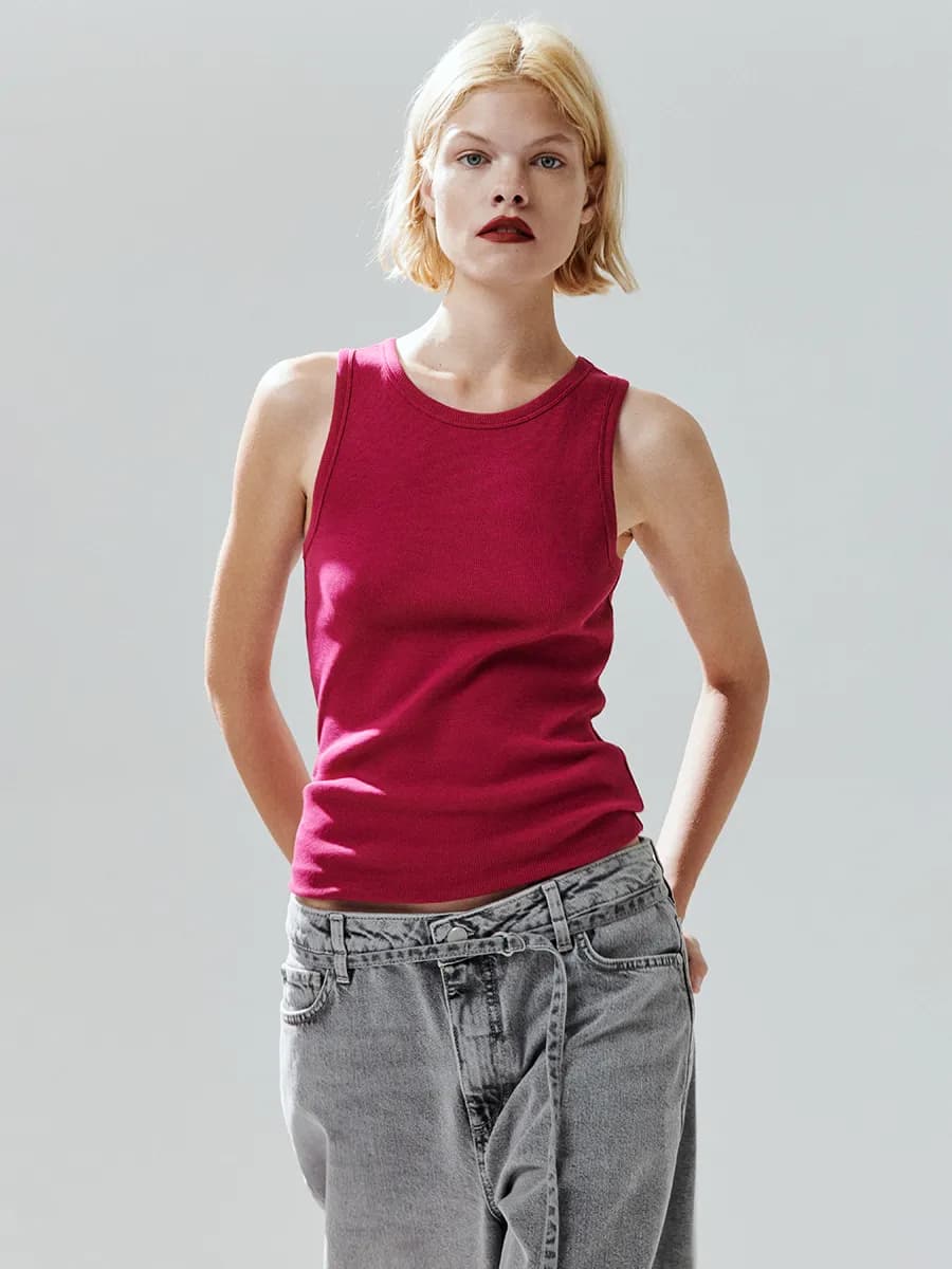 Майка RIBTOP облегающая в рубчик