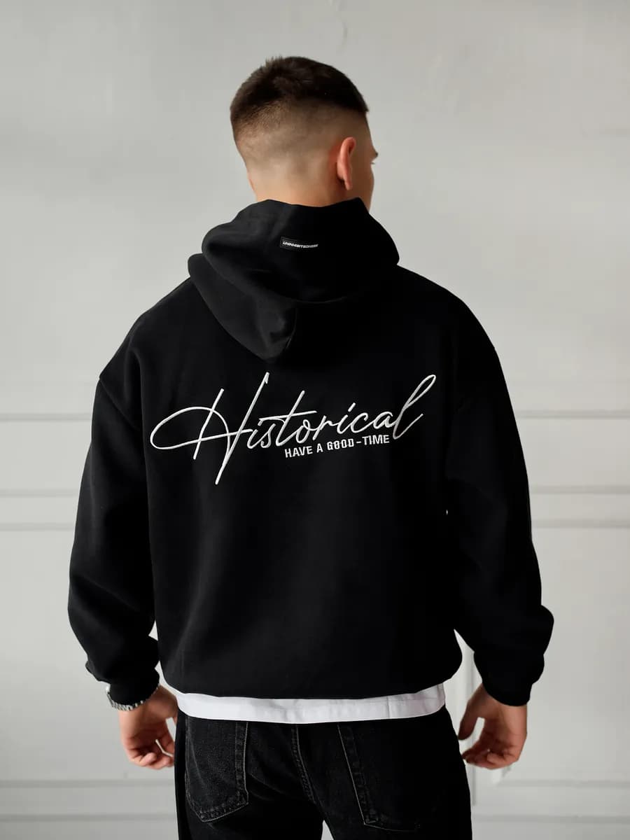 Худи оверсайз с капюшоном и принтом - фото 1