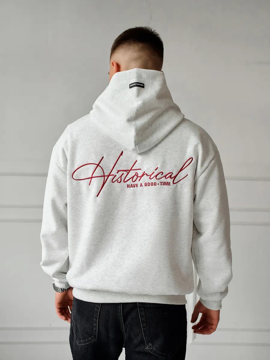 Худи оверсайз с капюшоном и принтом - фото 1