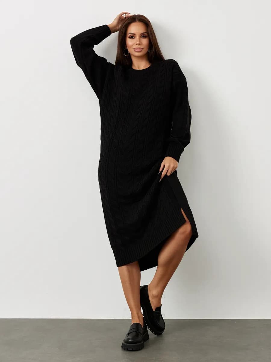 Вязаное платье свитер длинное
