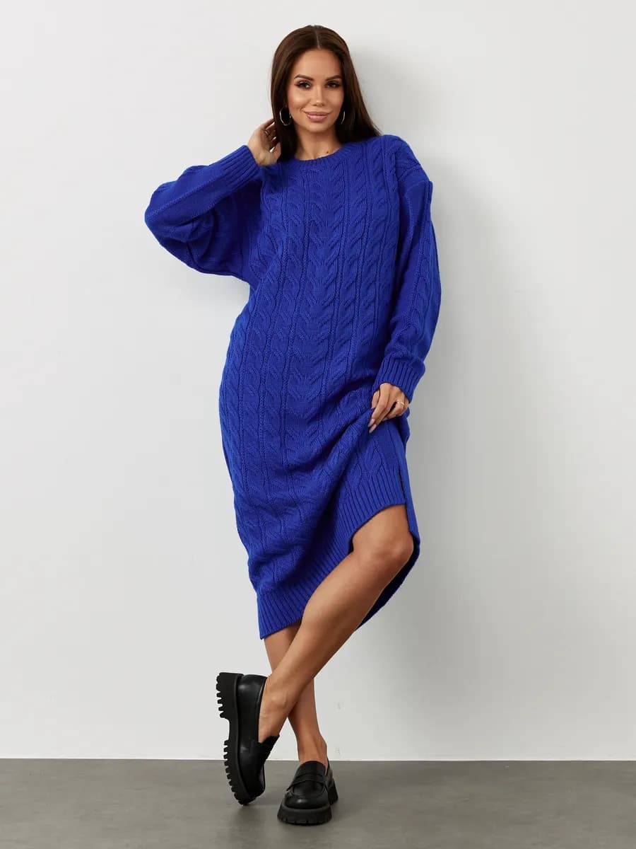 Вязаное платье свитер длинное