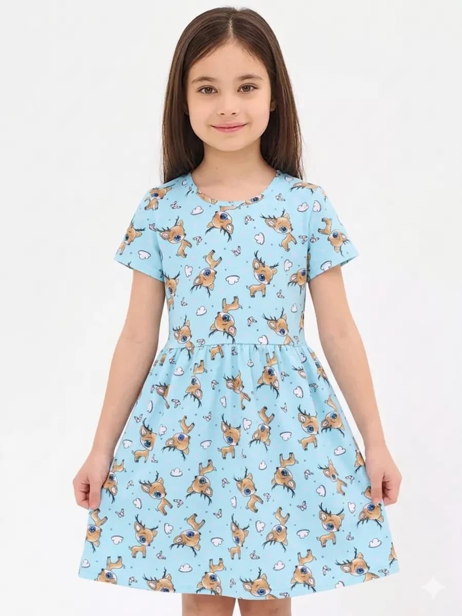 Трикотажное платье для девочки в садик или для домам