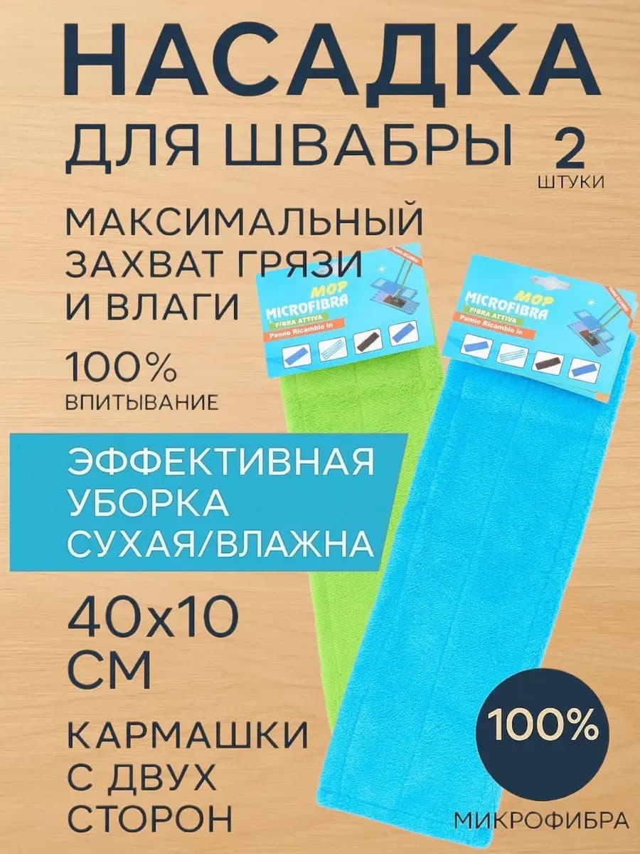 Насадка для швабры из микрофибры - фото 1