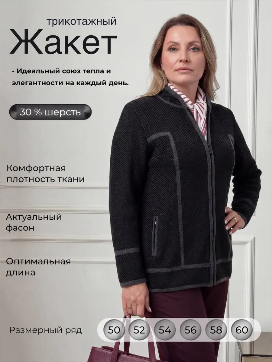 Кофта трикотажная жакет на молнии