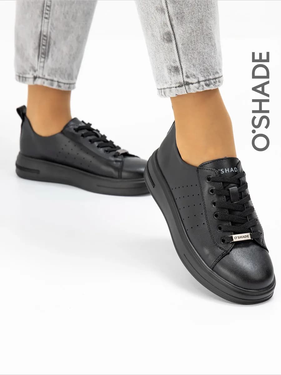 Кеды черные женские натуральная кожа