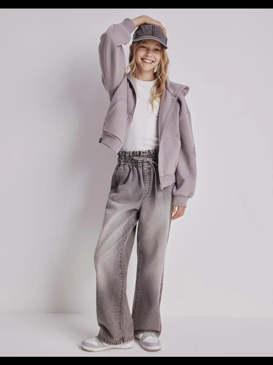 Серые джинсы Paperbag