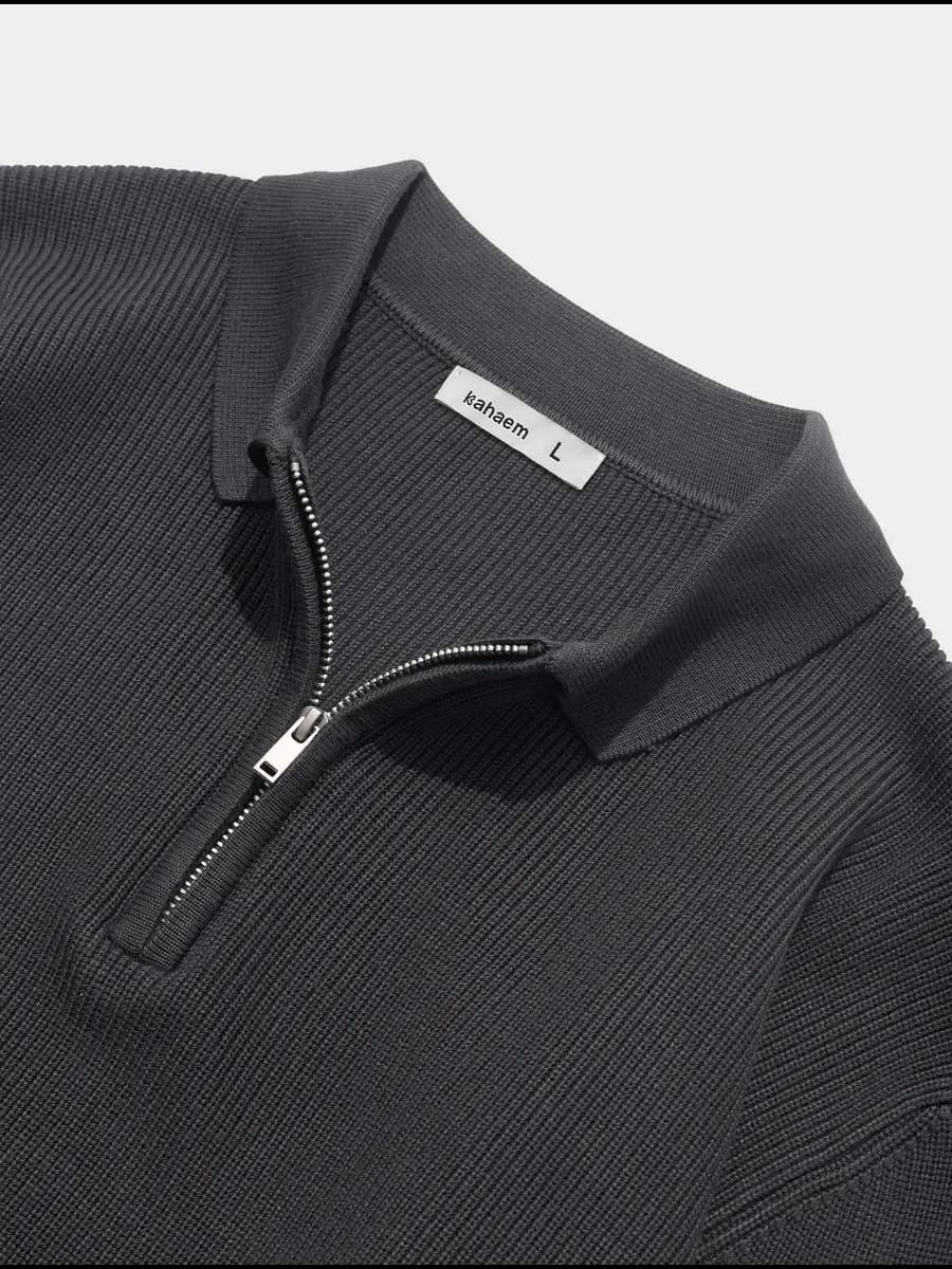 Джемпер поло с длинным рукавом полузамок вязаный теплый