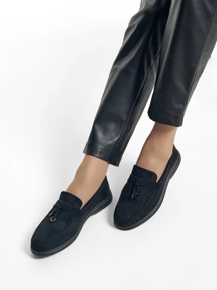 Лоферы женские классические черные