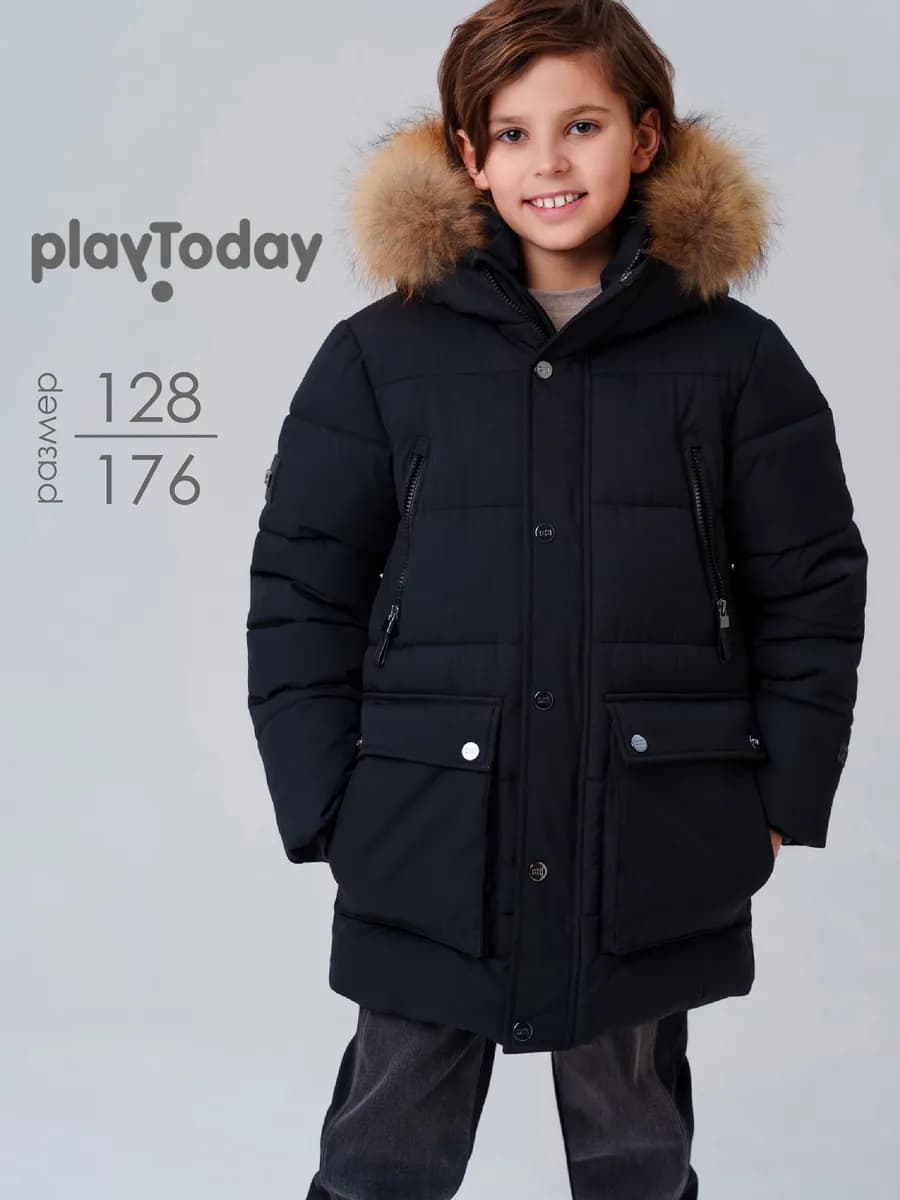 Пальто зимнее куртка теплая парка подростковая с капюшоном