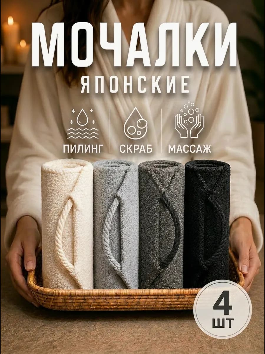 Японская мочалка для душа набор