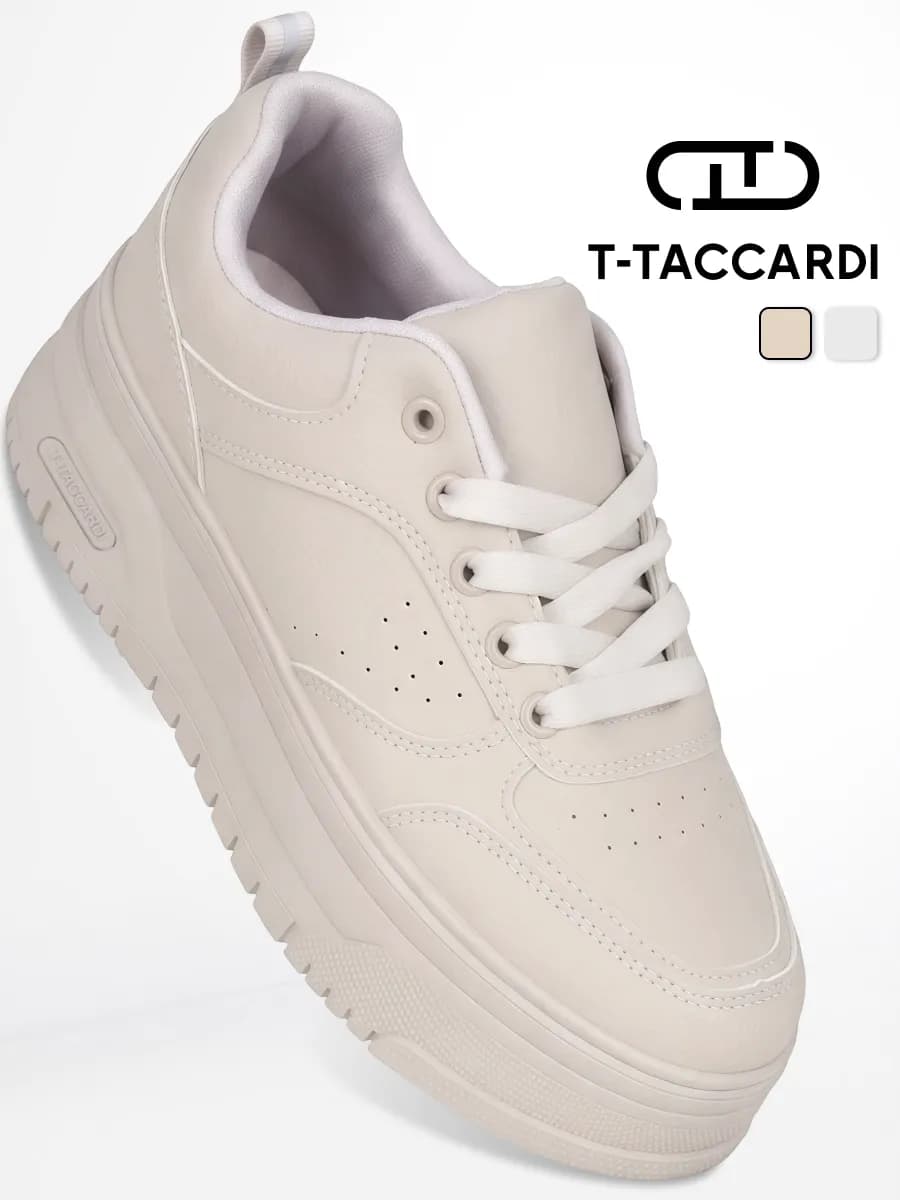 Кеды женские на платформе бежевые дышащие - фото 1