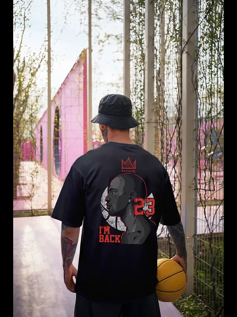 Футболка 240гр оверсайз чёрная Майкл Джордан