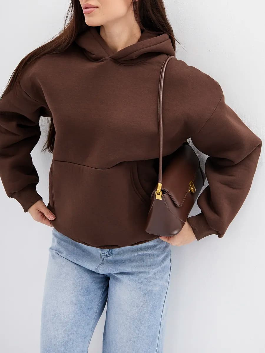 Худи оверсайз с капюшоном теплое с начесом