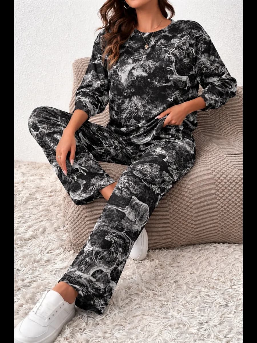 Домашний костюм с брюками трикотажный