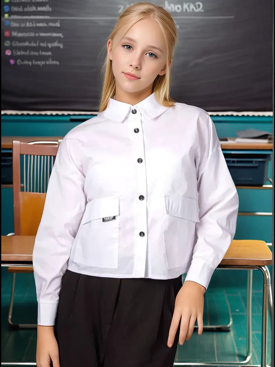 Блузка рубашка школьная