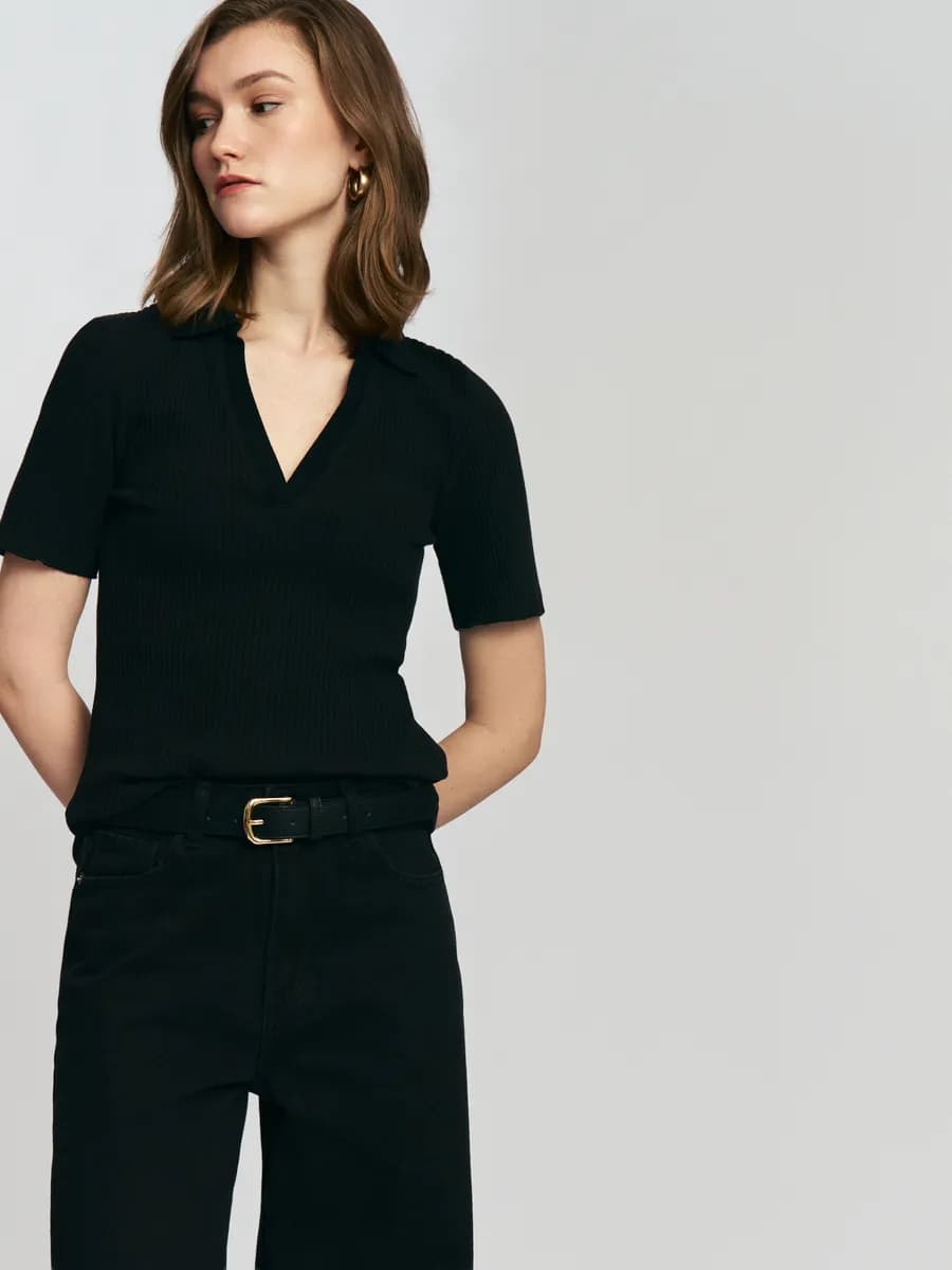 Женский футболка поло из хлопка