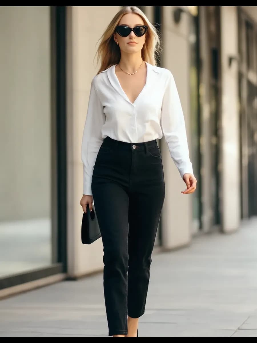 Женские высокие джинсы мом