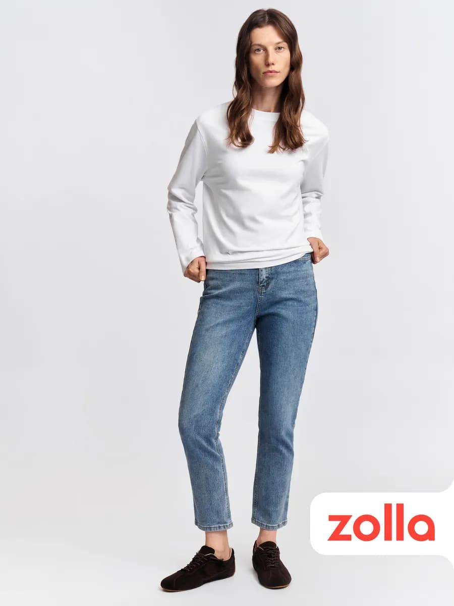 Женские джинсы мом с высокой посадкой