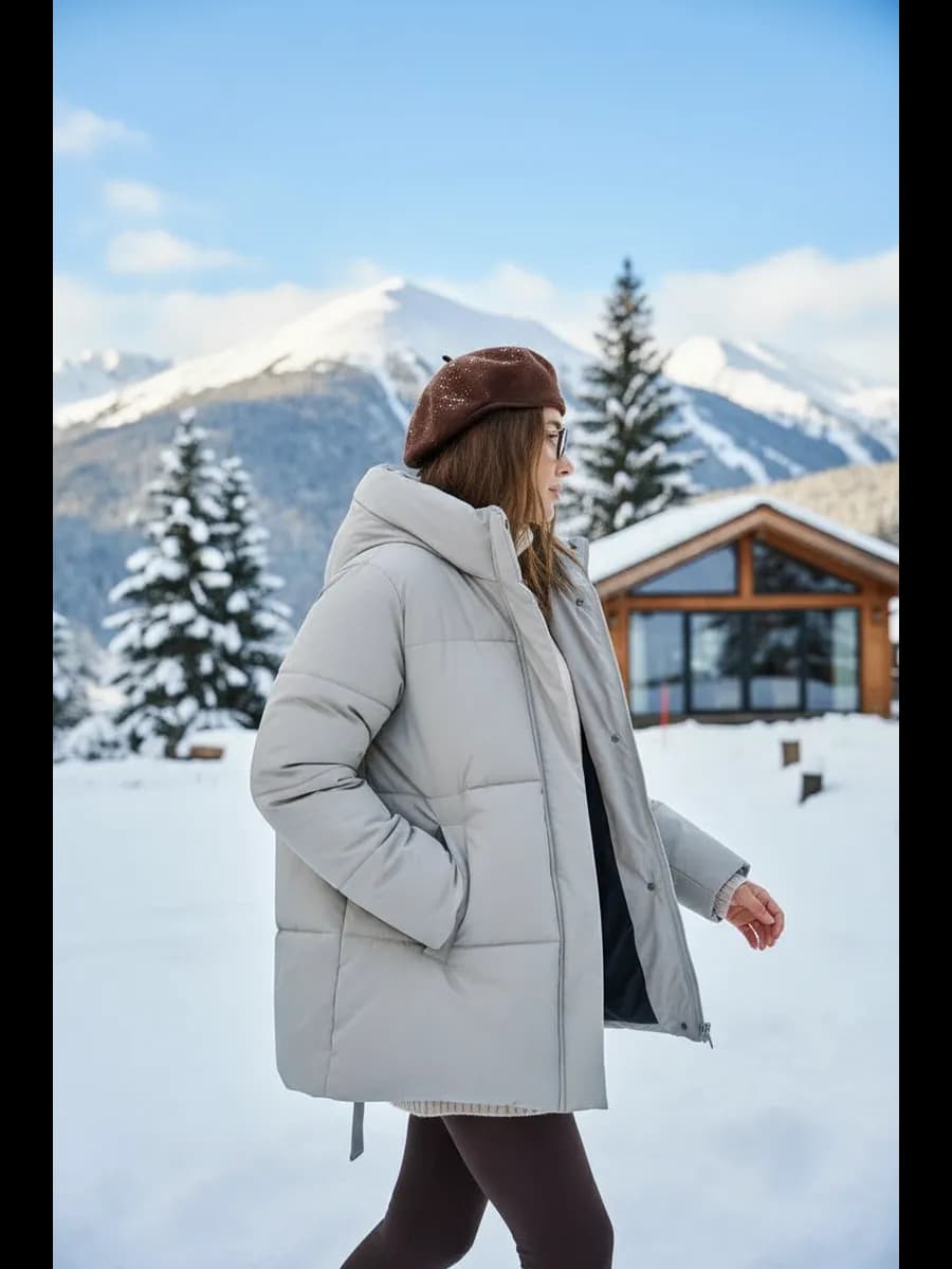 Куртка зимняя удлиненная с капюшоном