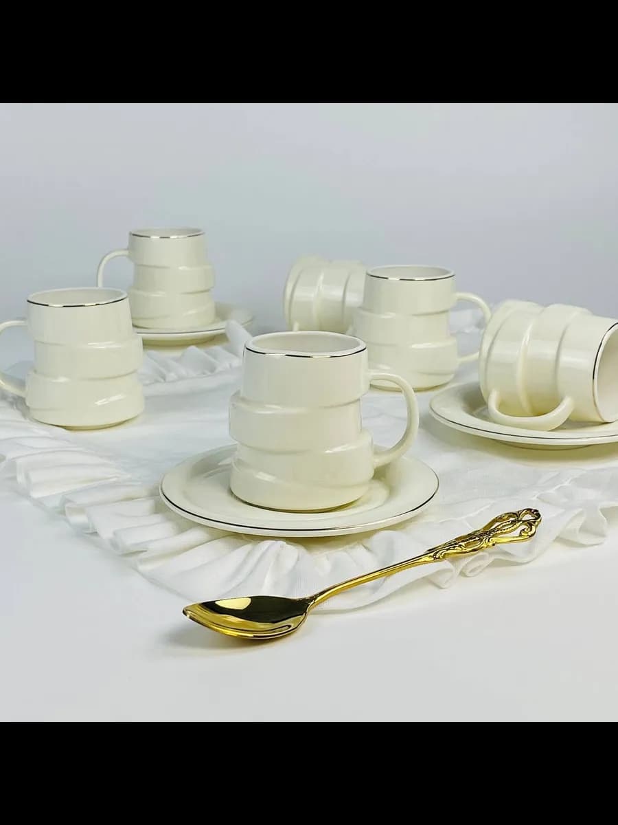 Кофейный сервиз на 6 персон фарфор 120 мл