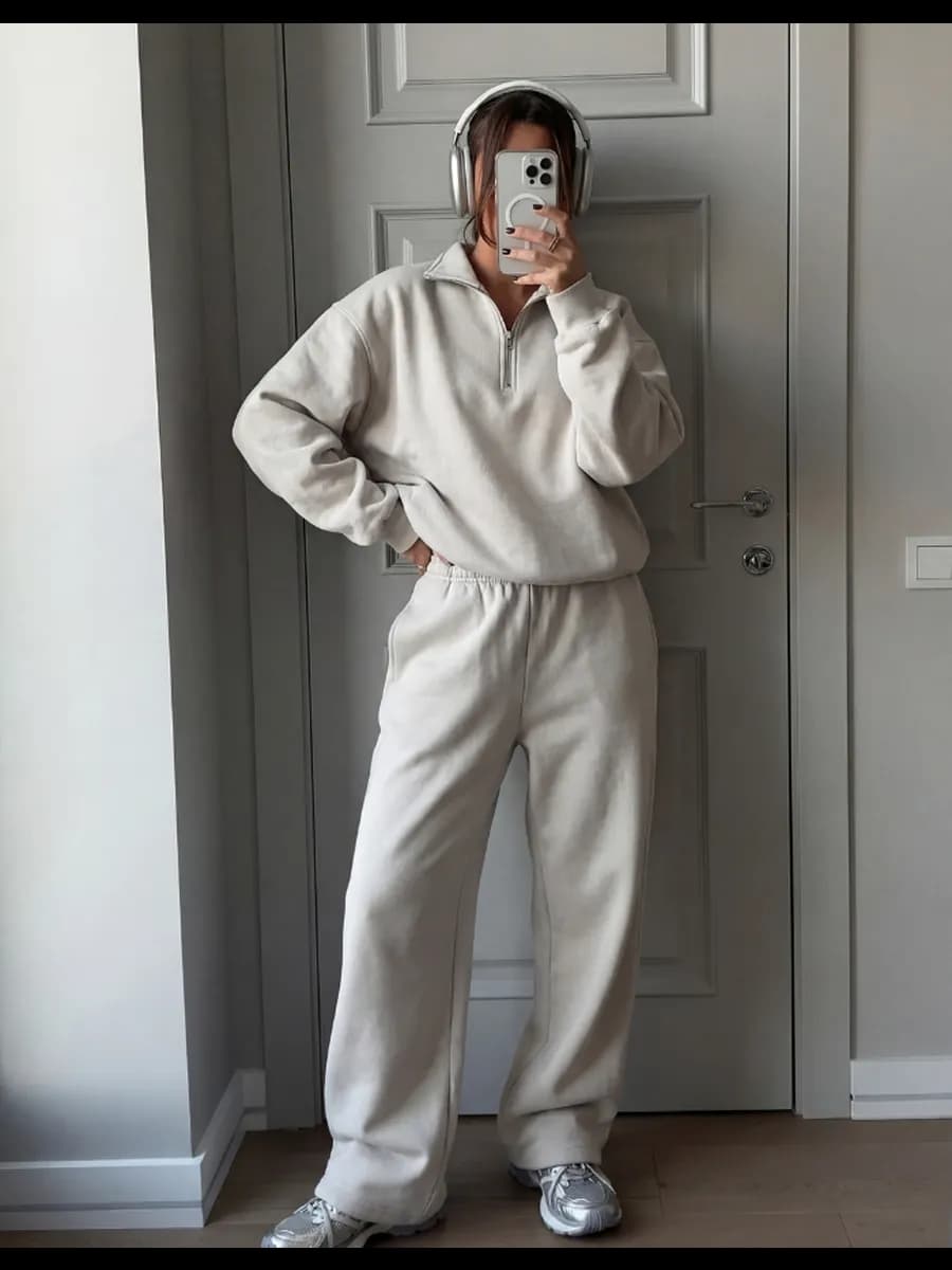 Костюм спортивный двойка оверсайз на молнии