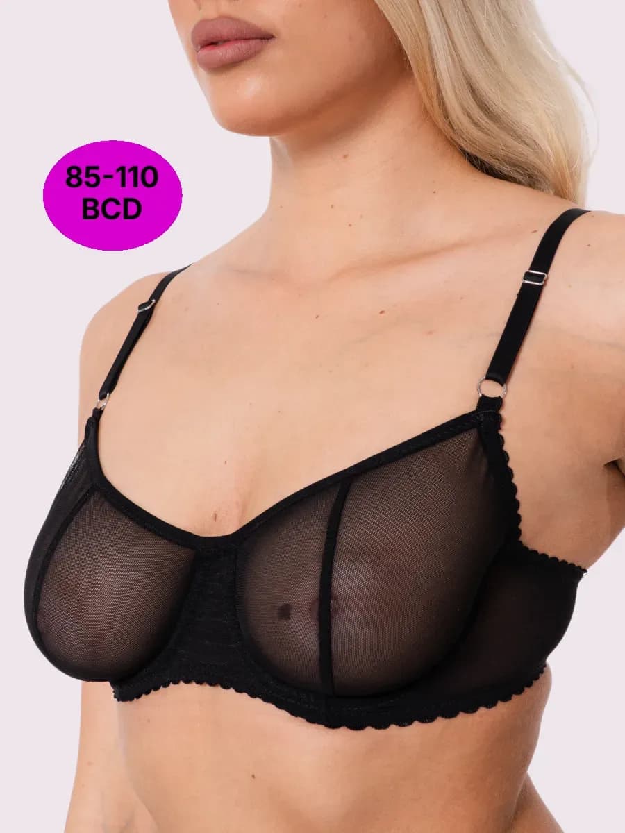 Прозрачный бюстгальтер без поролона на косточках