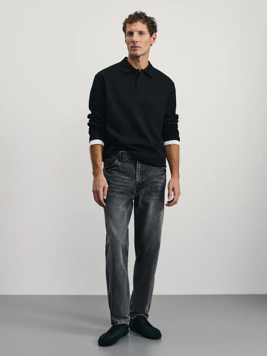 Джинсы зауженные классические со средней посадкой