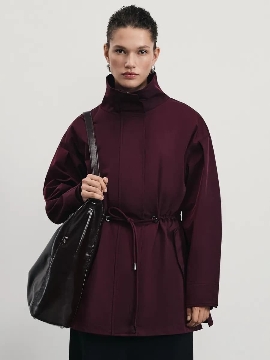 Парка на кулиске куртка со съемной жилеткой осенняя