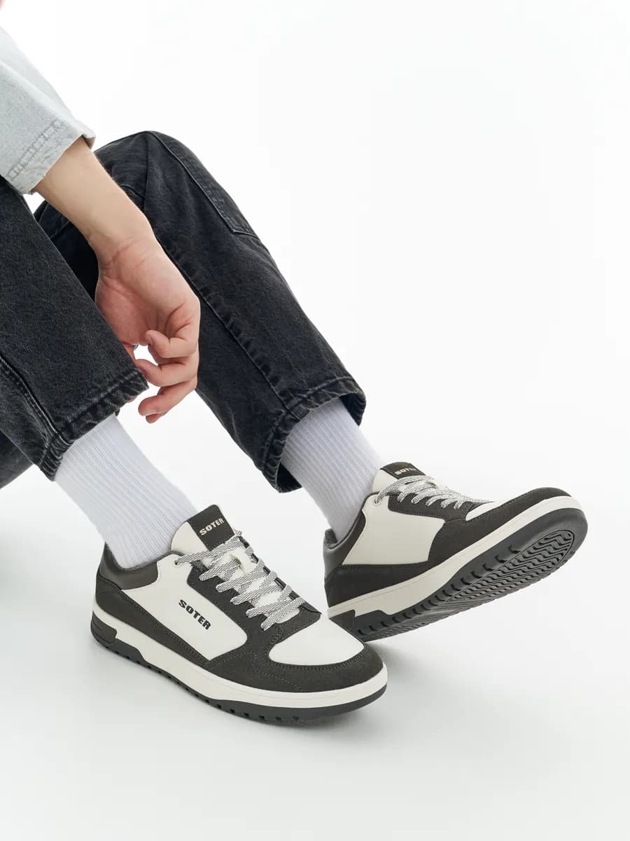 Кеды мужские осенние на шнуровке белые - фото 1