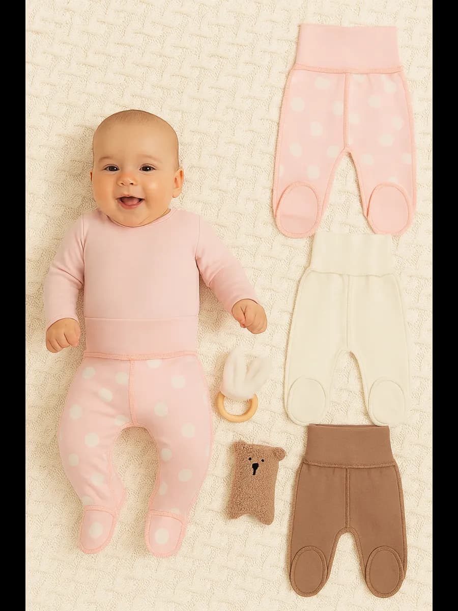 Ползунки для новорожденных набор 3 шт