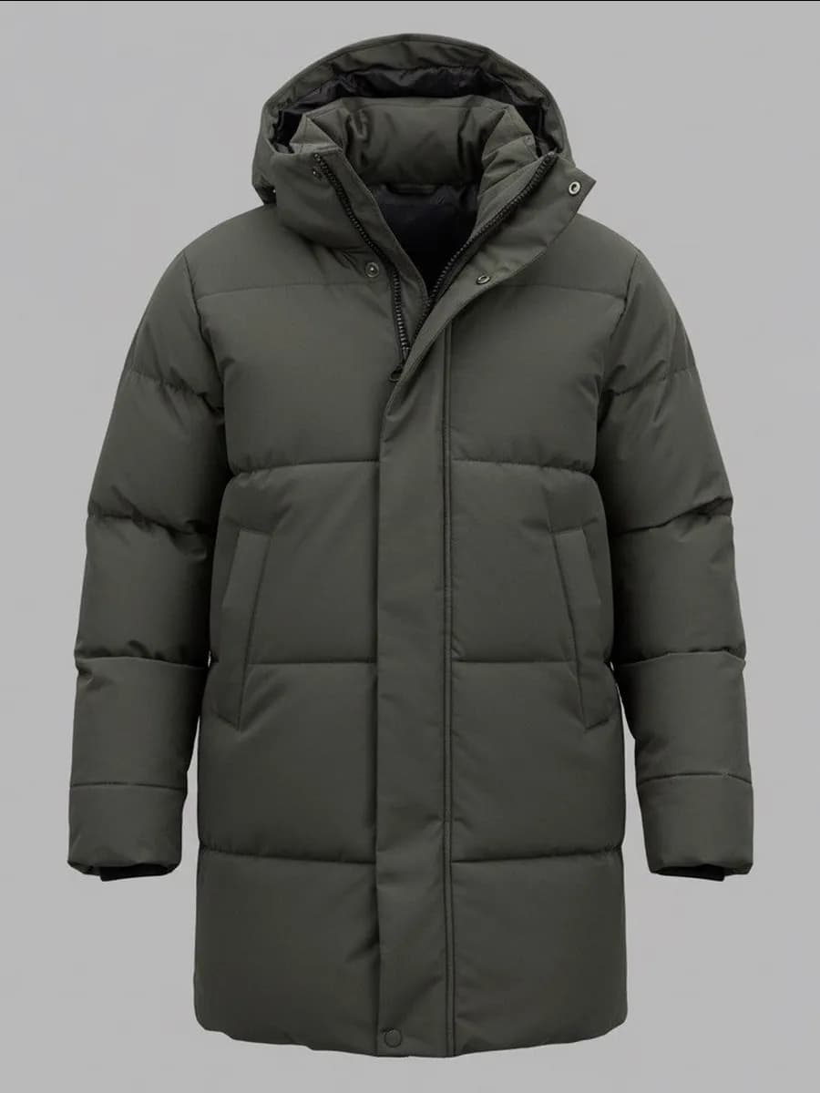 Куртка зимняя удлиненная с капюшоном - фото 1