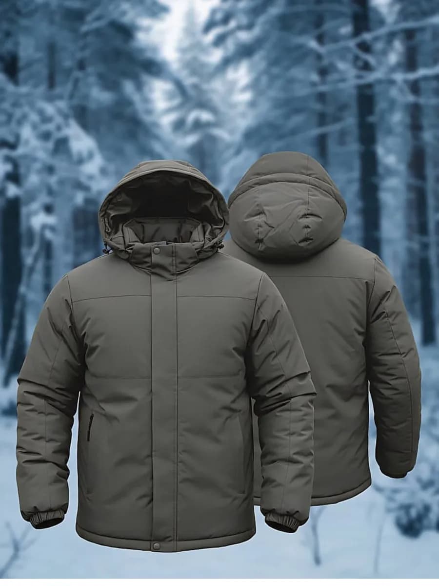 Куртка пуховик зимняя короткая с капюшоном