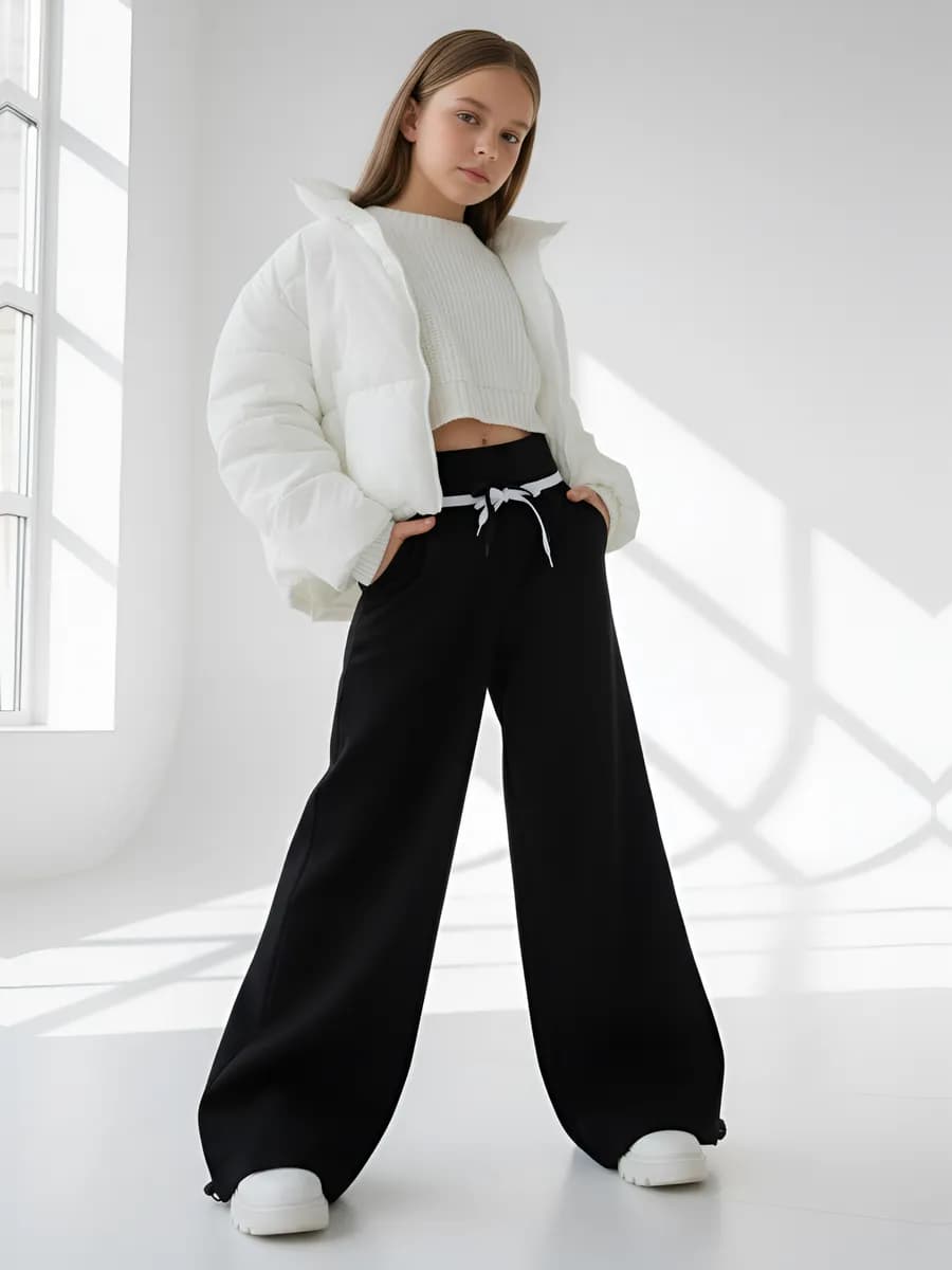 Брюки школьные для девочки на резинке