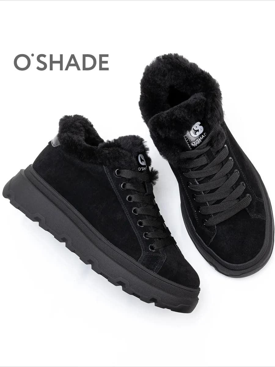 Кроссовки зимние женские ботинки замшевые - фото 1