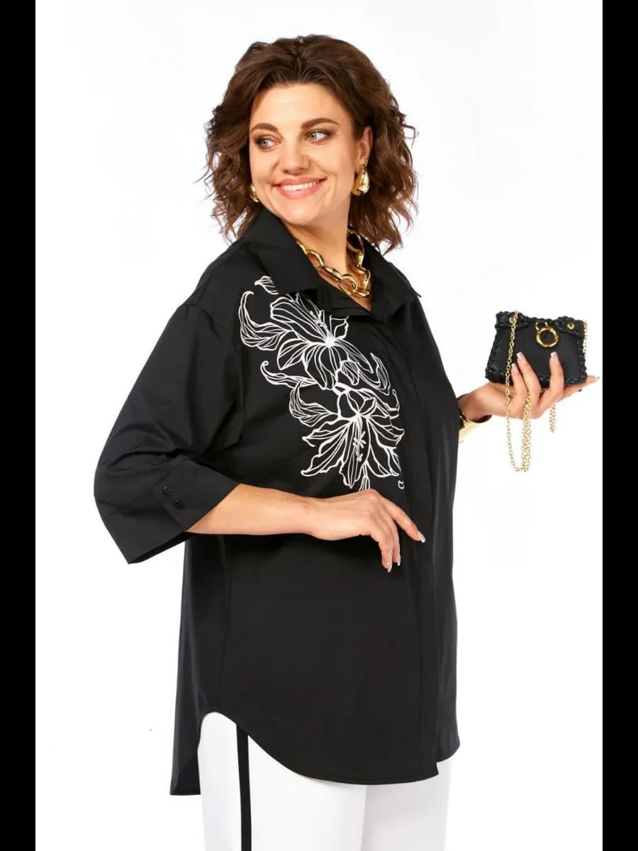 Рубашка стильная "Лилия" большого размера plus size
