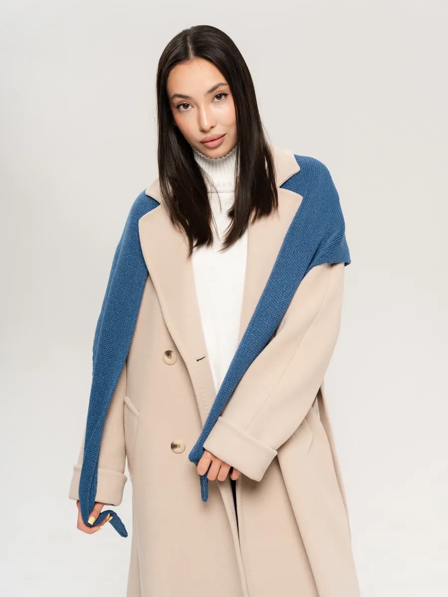 Косынка шаль вязаная теплая