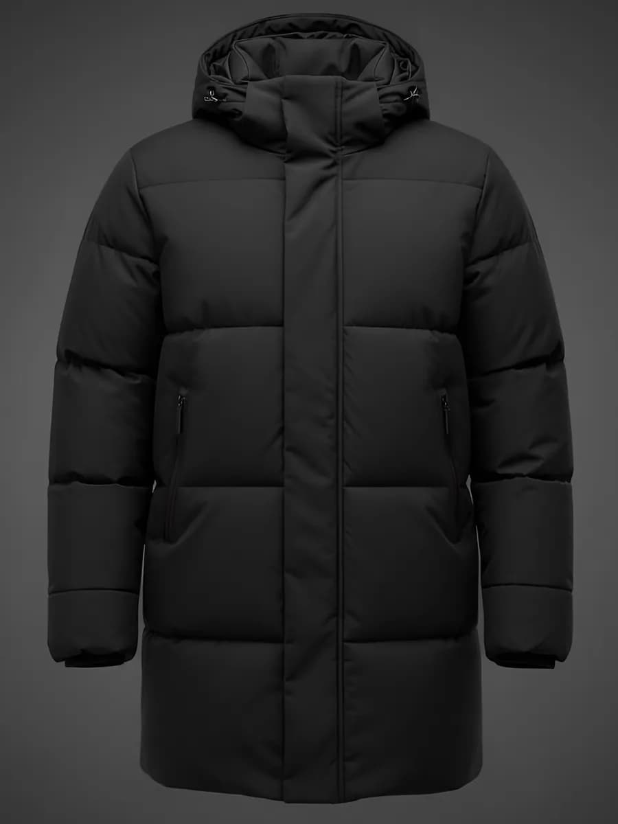 Куртка пуховик зимняя удлиненная с капюшоном