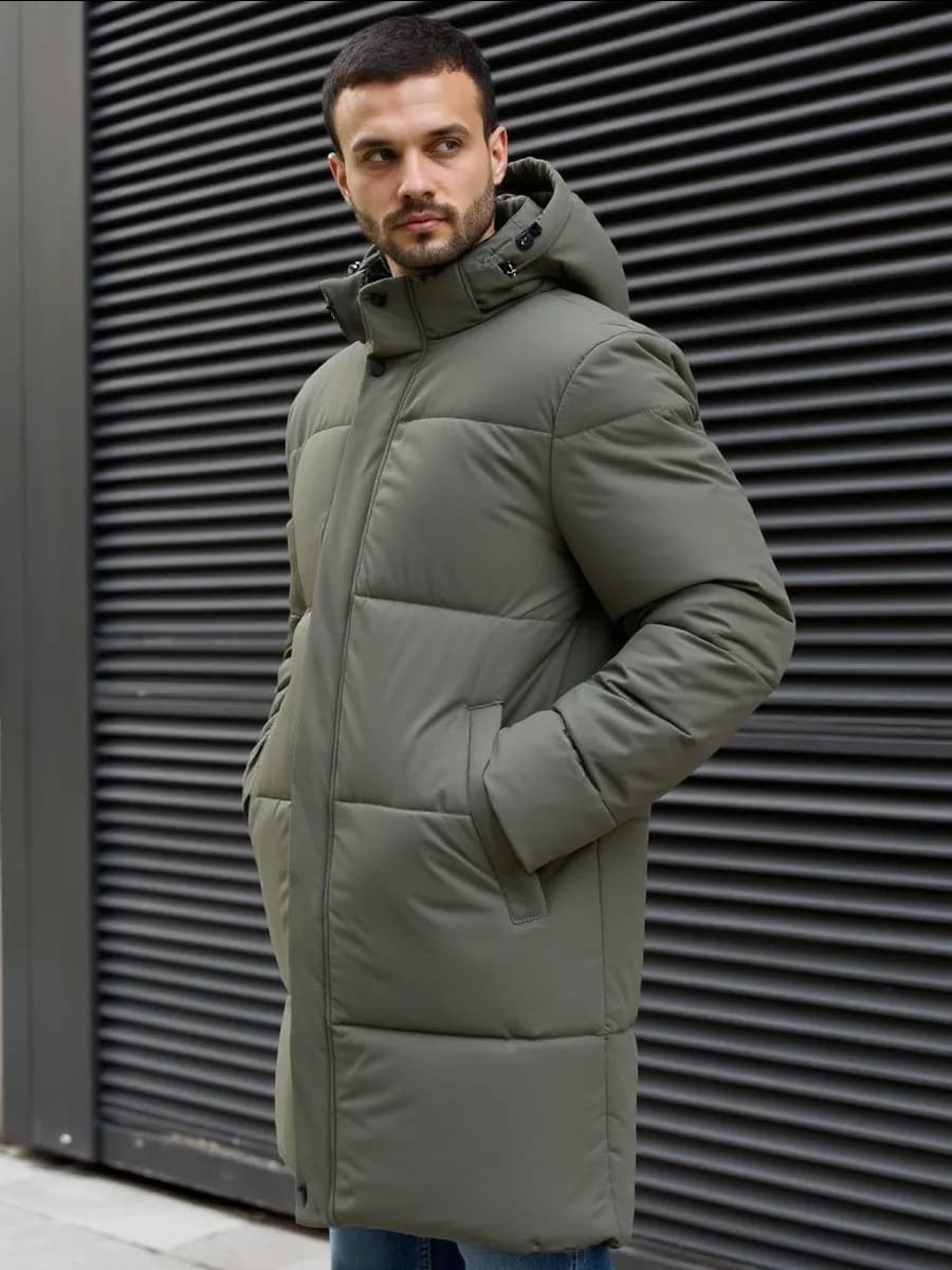 Куртка пуховик зимняя удлиненная с капюшоном