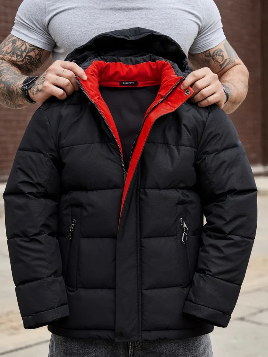 Куртка пуховик зимняя короткая с капюшоном