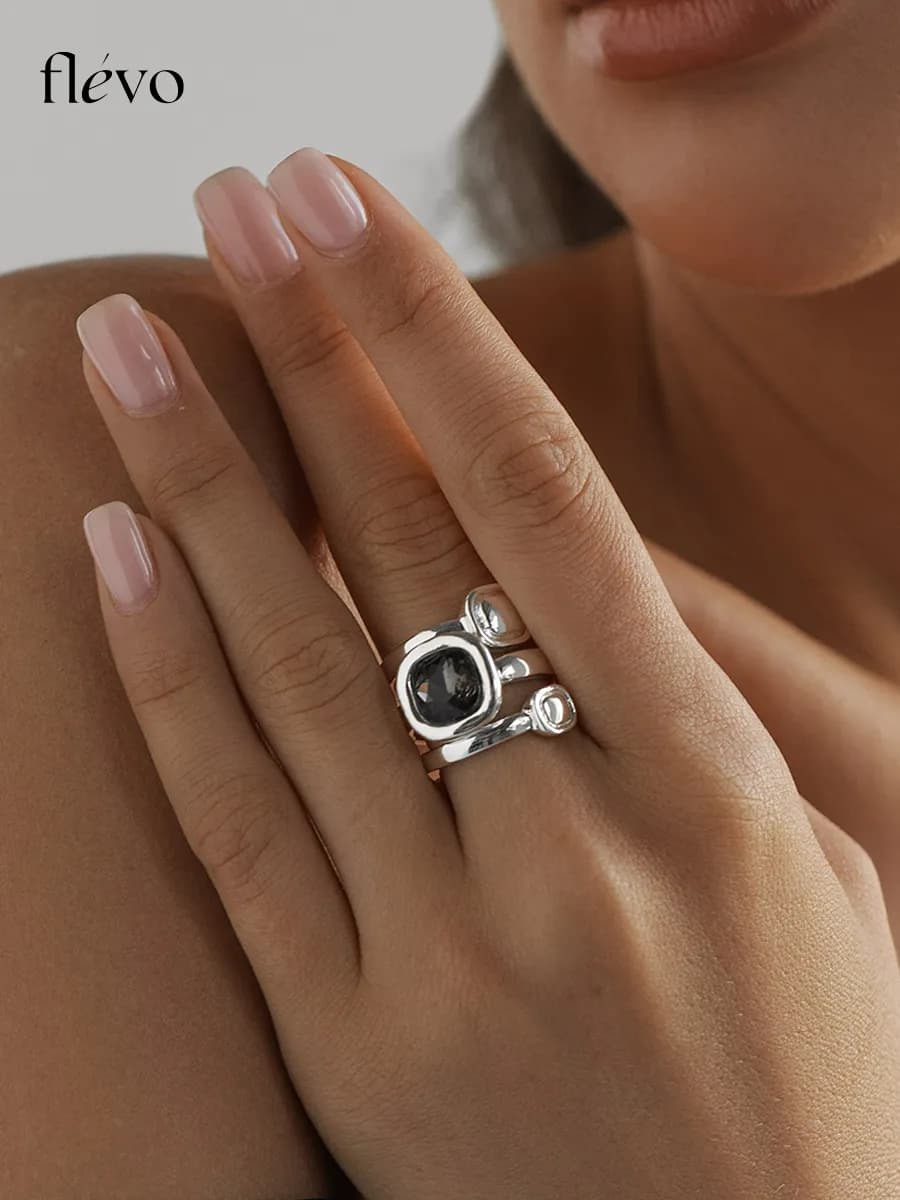 Кольцо широкое тройное бижутерия