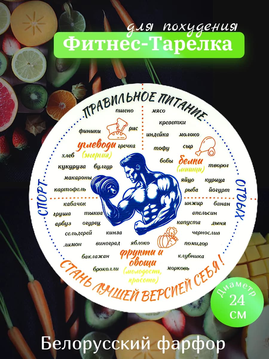 Тарелка для похудения обеденная 24 см