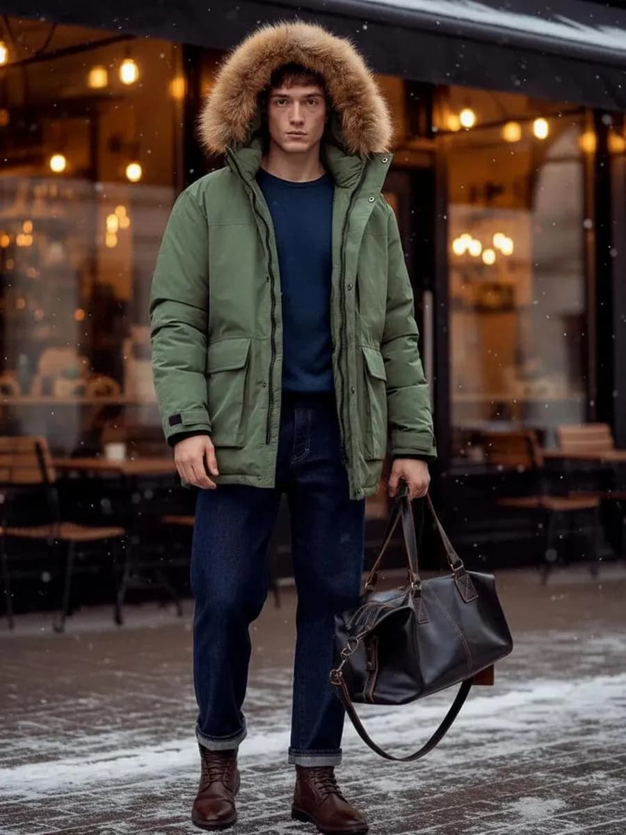 Куртка аляска зимняя парка утепленная короткая