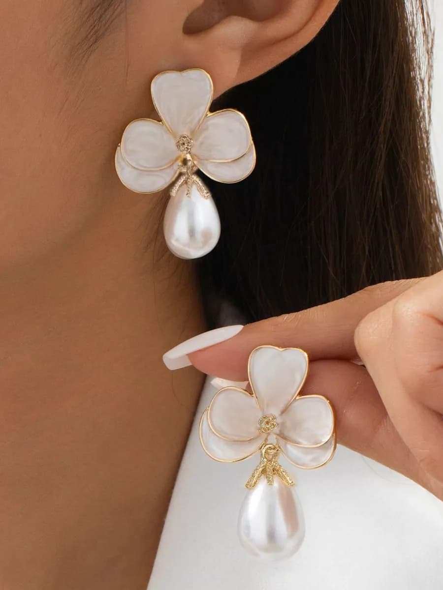 Серьги бижутерия цветы объемные