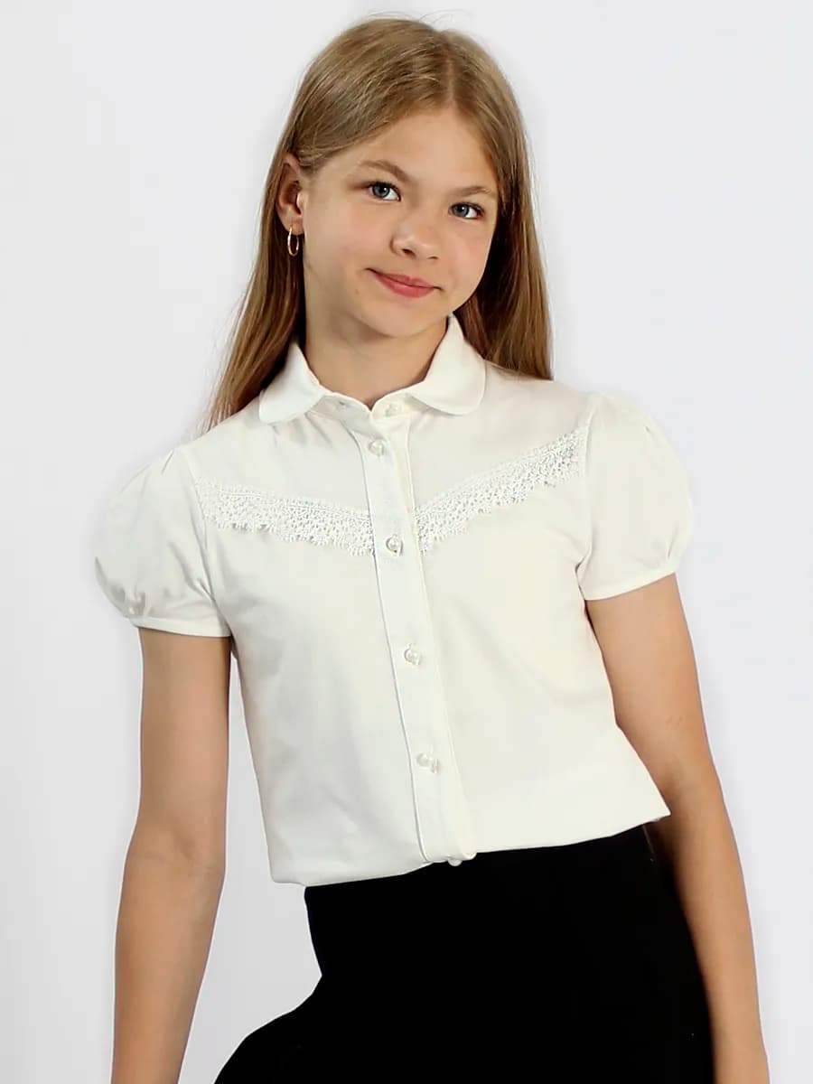 Блузка школьная с коротким рукавом