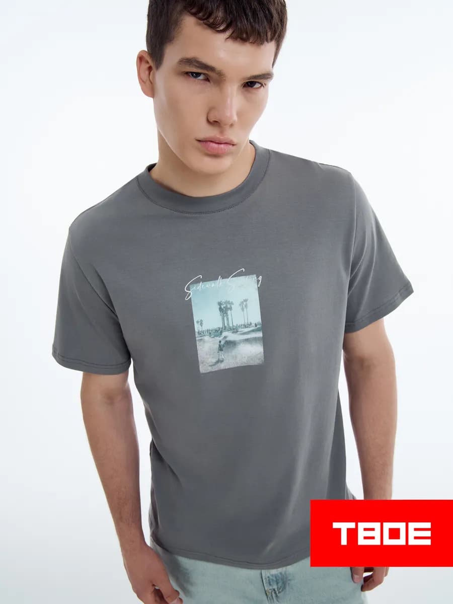 Футболка из хлопка с принтом пальм