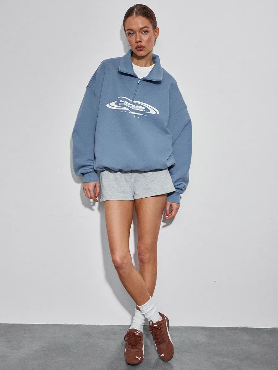 свитшот 192 поло анорак на молнии из 100% хлопка