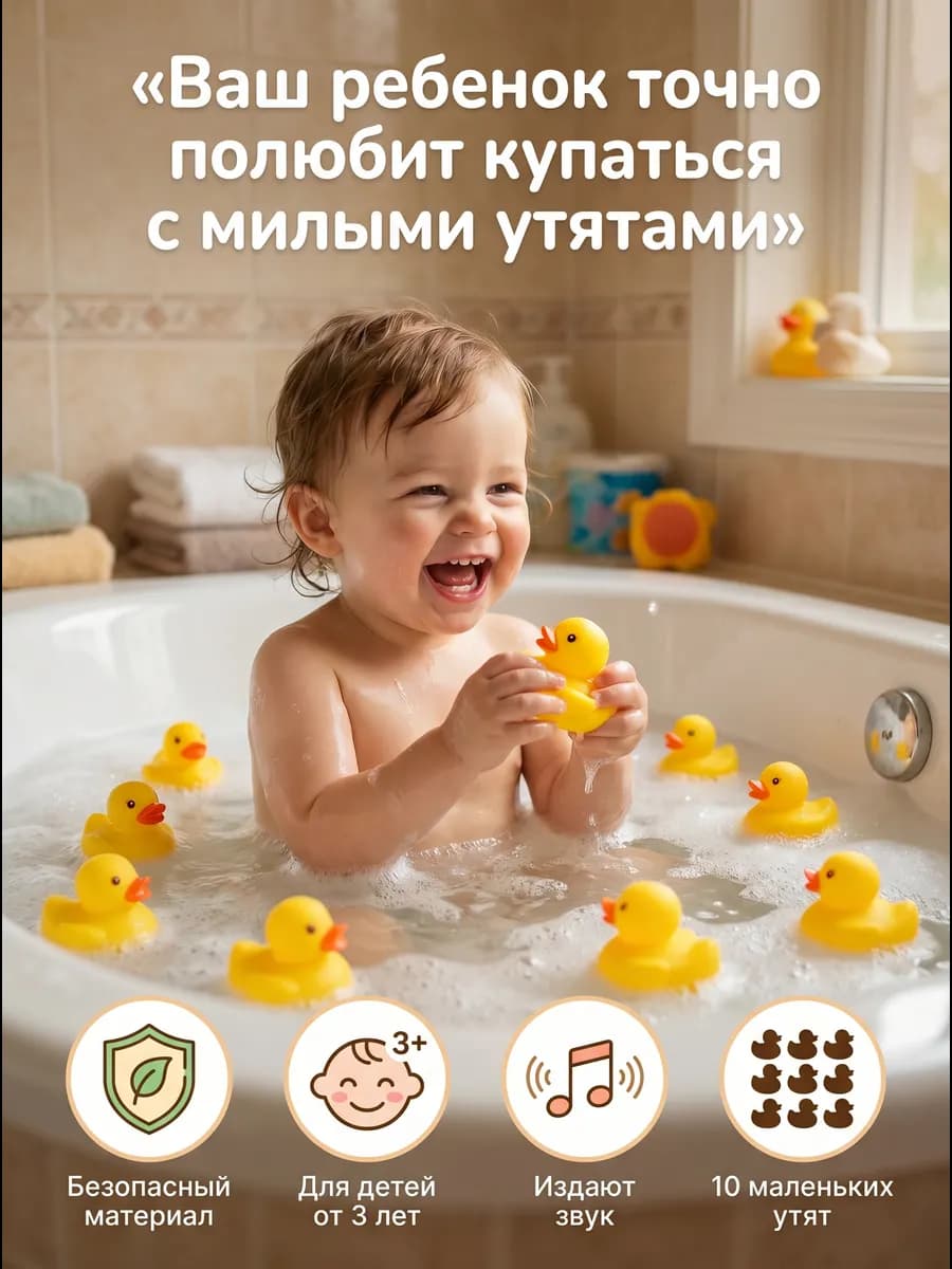 Утиное счастье комплект игрушек для купания