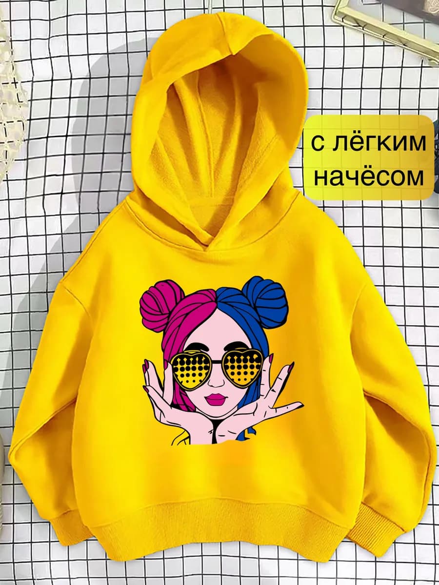 Толстовка для девочки с капюшоном
